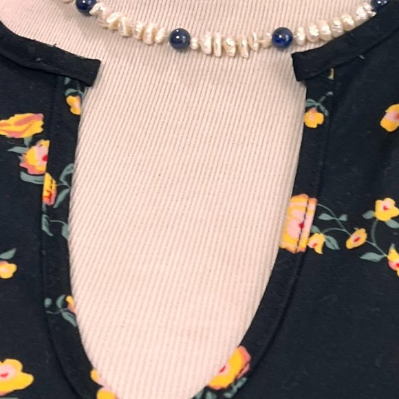 📌Lark + Grey Floral Short Sleeves Soft Flowing Fabric A-Line Dress with Pockets - Picture 12 of 16